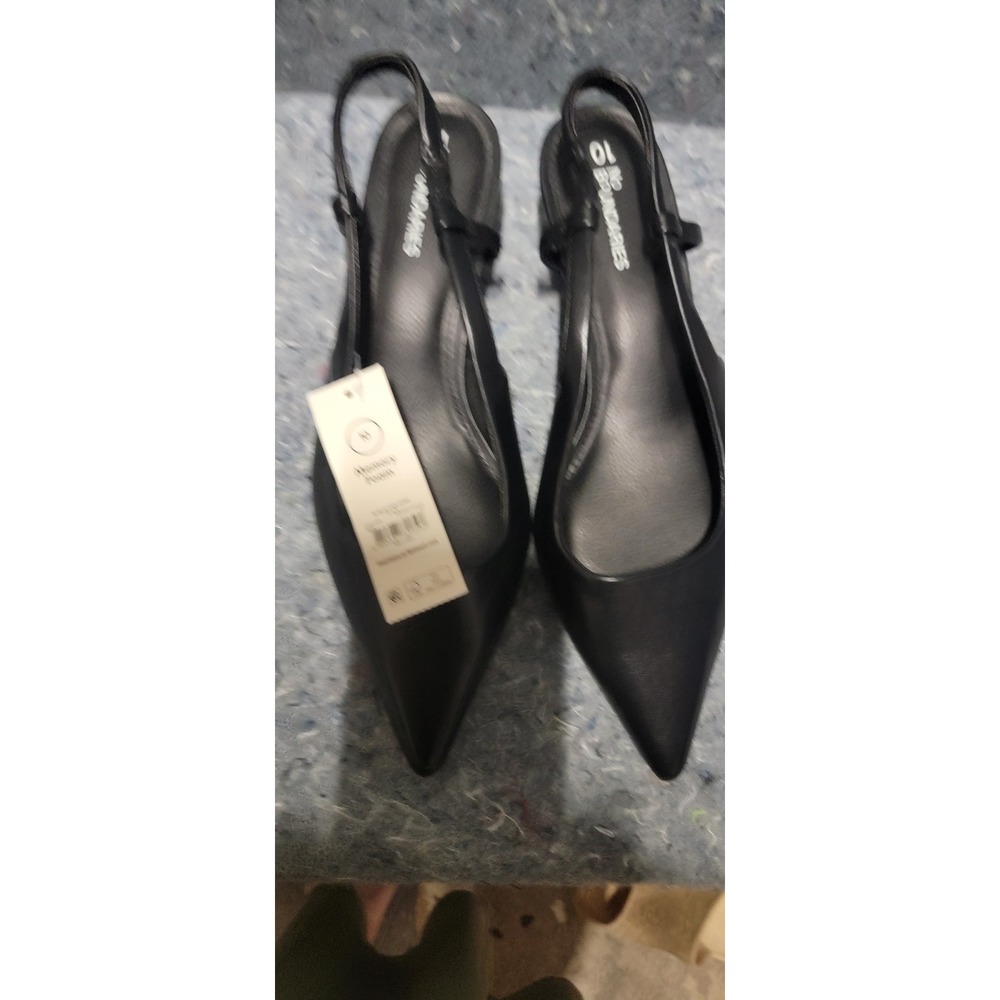 No Boundaries Women's Memory Foam Kitten Sling Back Black Shoes Size 10 NWT - Picture 1 of 6